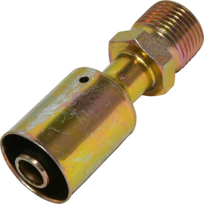 Universal Air Conditioning FT 1803SBC A/C Refrigerant Hose Fitting -- Steel Straight Male Insert Oring Beadlock Fitting