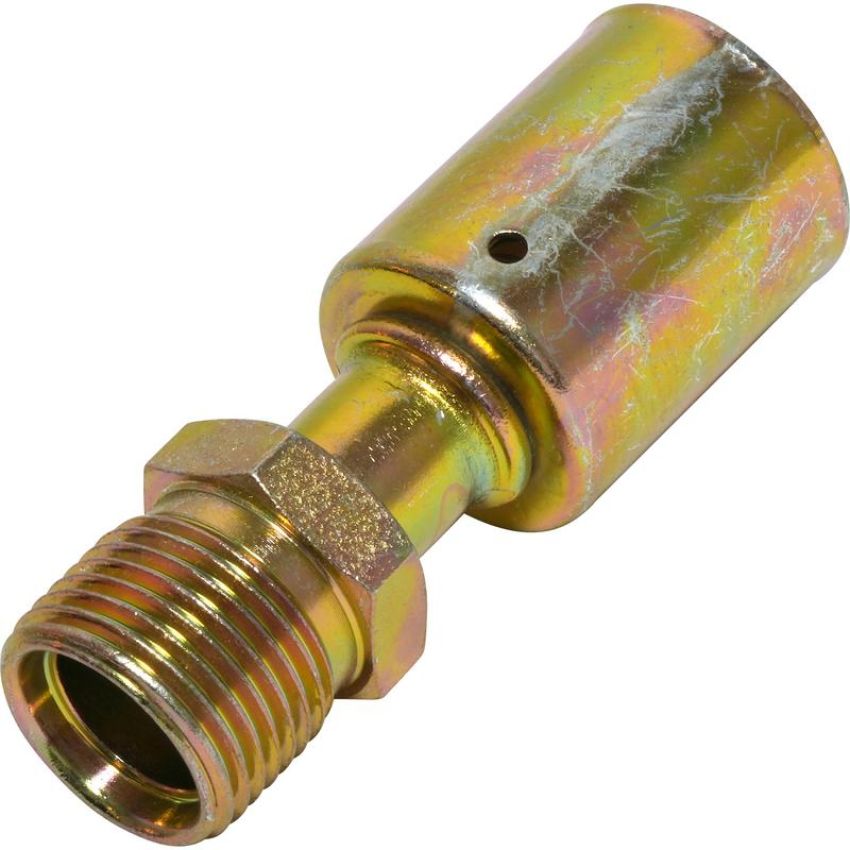 Universal Air Conditioning FT 1803SBC A/C Refrigerant Hose Fitting -- Steel Straight Male Insert Oring Beadlock Fitting