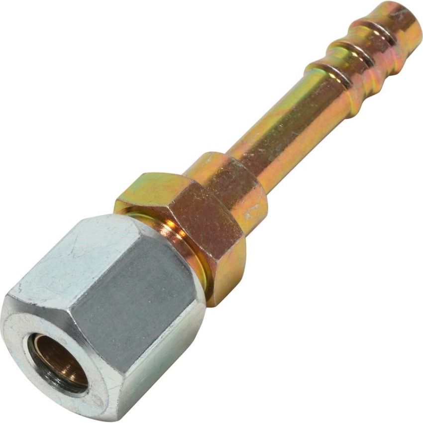 Universal Air Conditioning FT 2680C A/C Refrigerant Hose Fitting -- Steel Straight Compression Barb Fitting