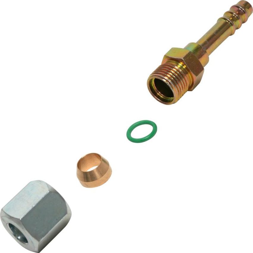 Universal Air Conditioning FT 2680C A/C Refrigerant Hose Fitting -- Steel Straight Compression Barb Fitting