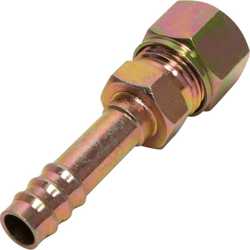 Universal Air Conditioning FT 2681C A/C Refrigerant Hose Fitting -- Steel Straight Compression Barb Fitting