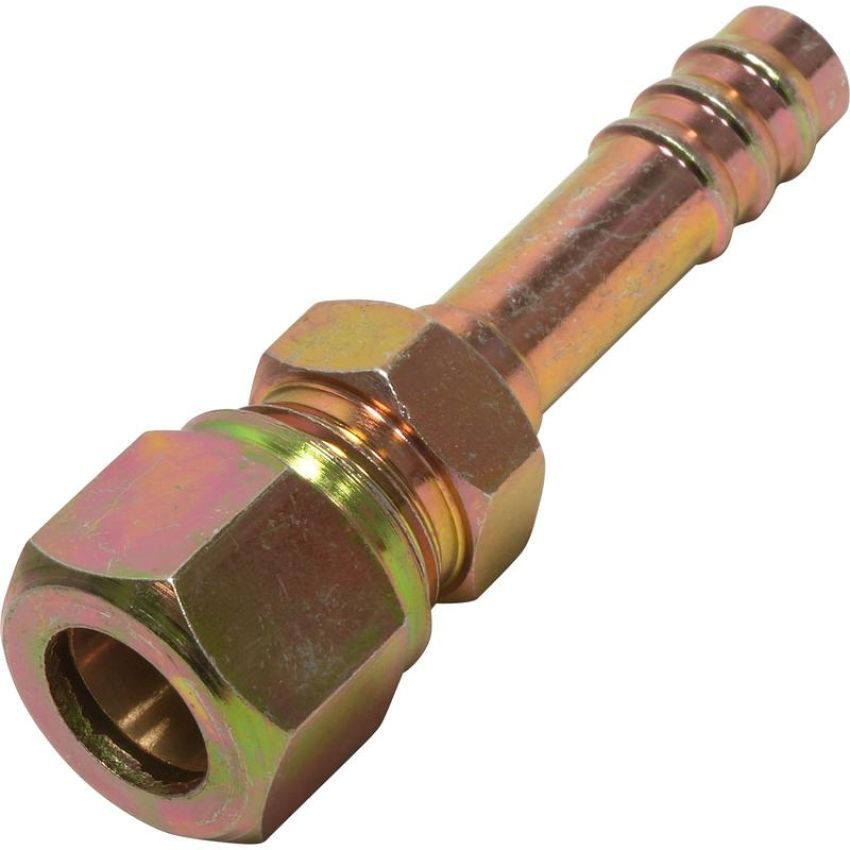 Universal Air Conditioning FT 2681C A/C Refrigerant Hose Fitting -- Steel Straight Compression Barb Fitting