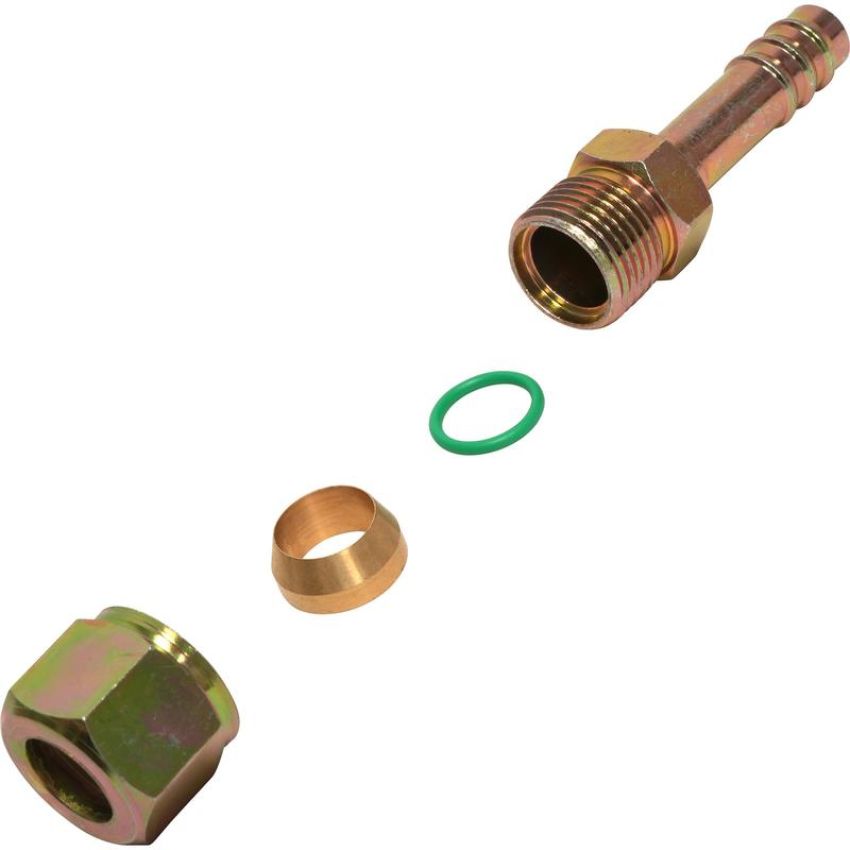 Universal Air Conditioning FT 2681C A/C Refrigerant Hose Fitting -- Steel Straight Compression Barb Fitting