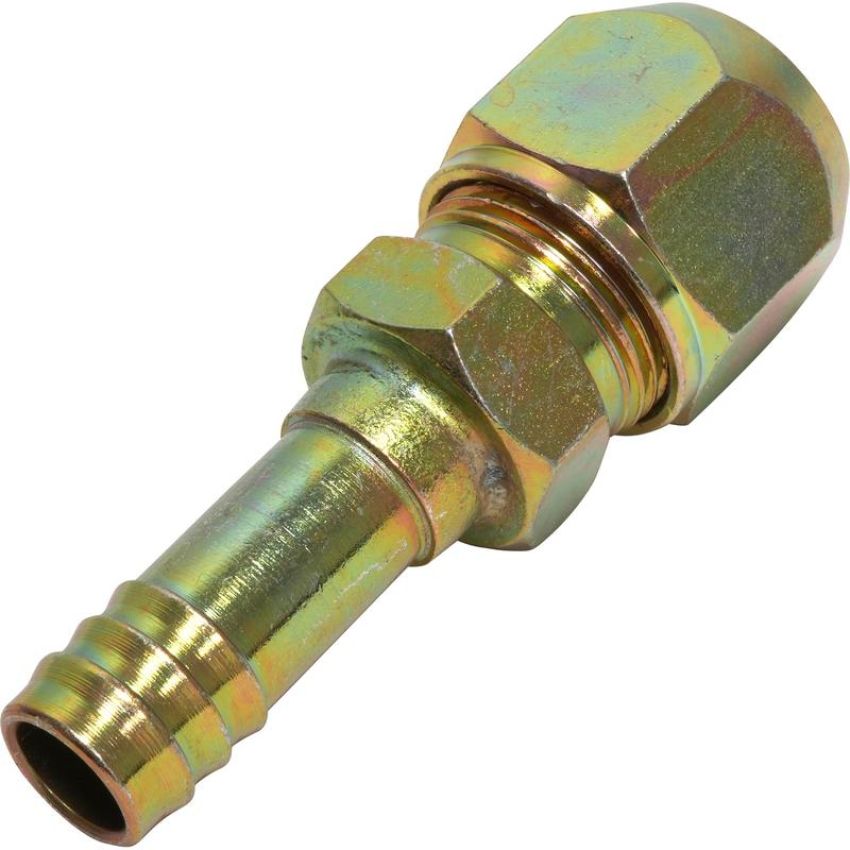 Universal Air Conditioning FT 2683C A/C Refrigerant Hose Fitting -- Steel Straight Compression Barb Fitting
