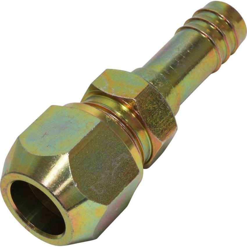 Universal Air Conditioning FT 2683C A/C Refrigerant Hose Fitting -- Steel Straight Compression Barb Fitting