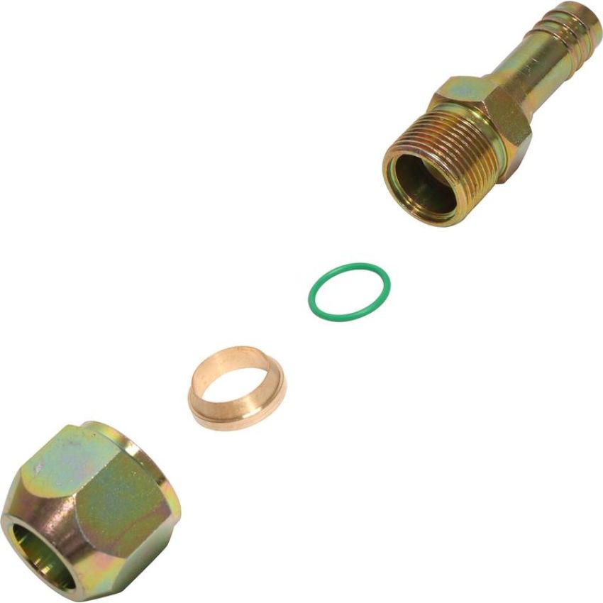 Universal Air Conditioning FT 2683C A/C Refrigerant Hose Fitting -- Steel Straight Compression Barb Fitting