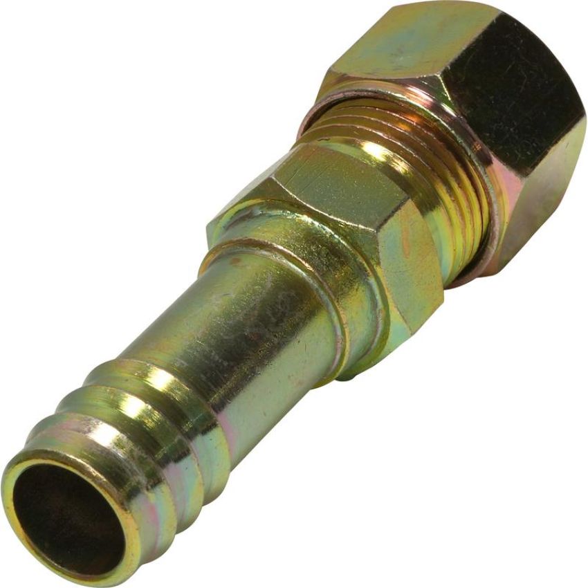 Universal Air Conditioning FT 2685C A/C Refrigerant Hose Fitting -- Steel Straight Compression Barb Fitting