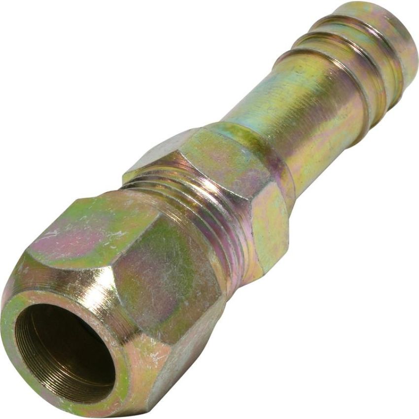 Universal Air Conditioning FT 2685C A/C Refrigerant Hose Fitting -- Steel Straight Compression Barb Fitting