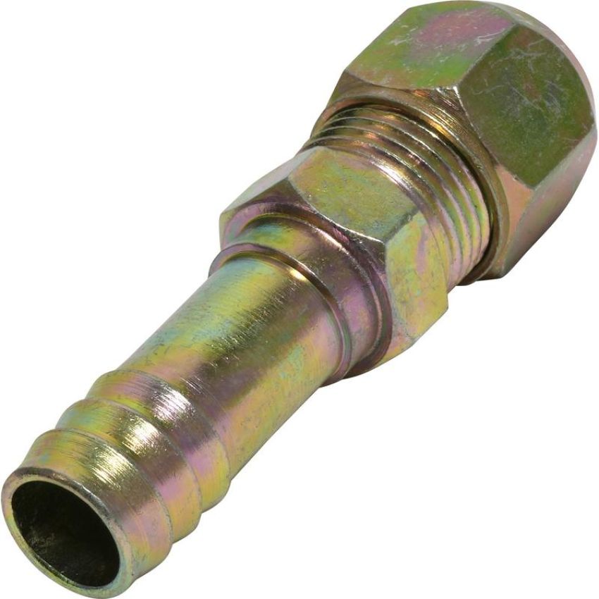 Universal Air Conditioning FT 2685C A/C Refrigerant Hose Fitting -- Steel Straight Compression Barb Fitting