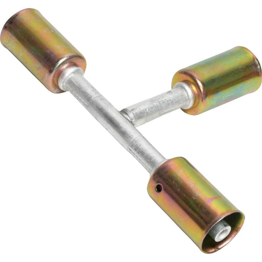 Universal Air Conditioning FT 6201C A/C Refrigerant Hose Fitting -- Aluminum T-Shape Beadlock Splicer Fitting