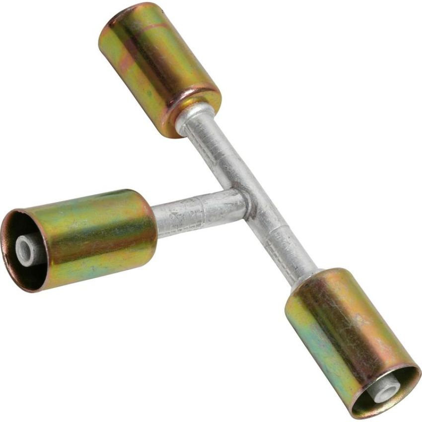 Universal Air Conditioning FT 6201C A/C Refrigerant Hose Fitting -- Aluminum T-Shape Beadlock Splicer Fitting