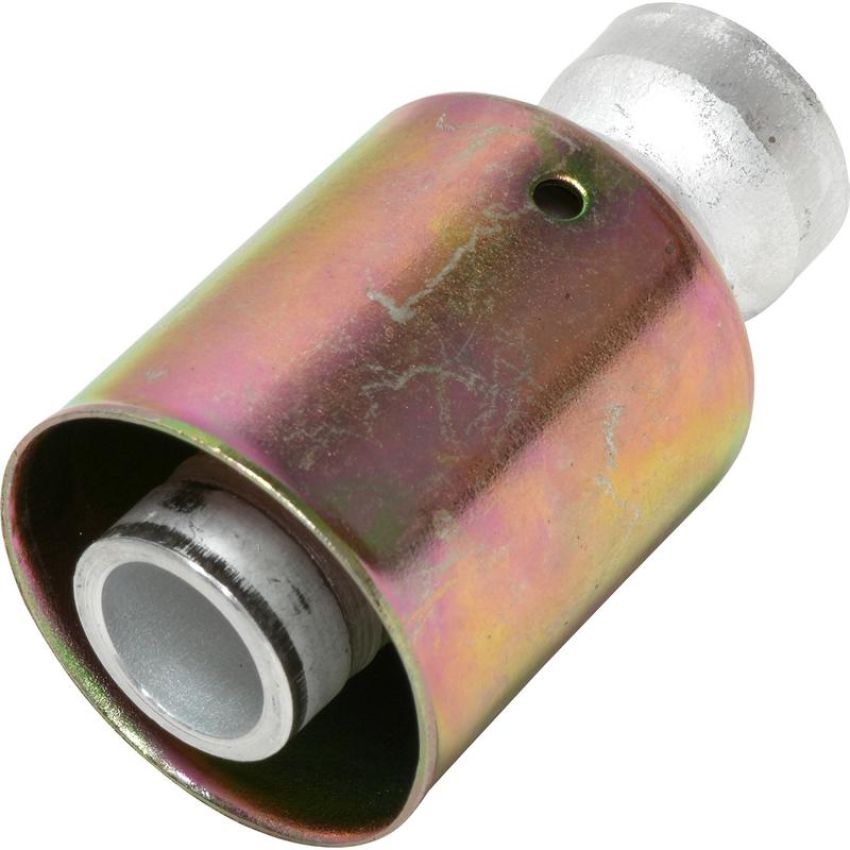 Universal Air Conditioning FT 6600C A/C Refrigerant Hose Fitting -- Aluminum Straight Outer Weld-on Beadlock Fitting