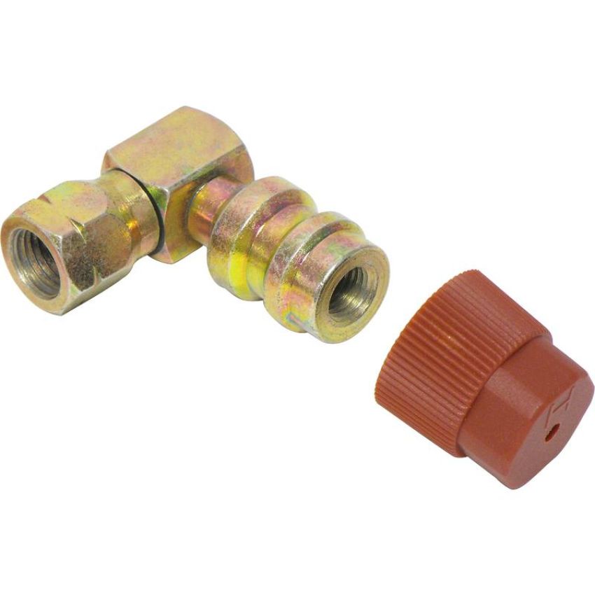 Universal Air Conditioning FT 7613SRC A/C Service Valve Fitting -- Steel 90Âº Screw-on Service Port Fitting