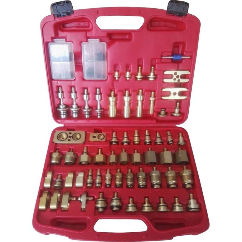 Universal Air Conditioning TO 7627C A/C Repair Tool -- Brass Adapter Tool Set