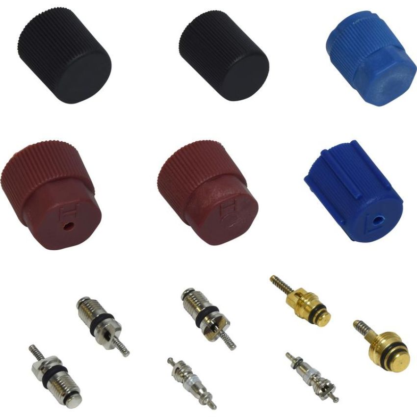 Universal Air Conditioning VC 2906C A/C System Valve Core and Cap Kit -- Valve and Cap Kit