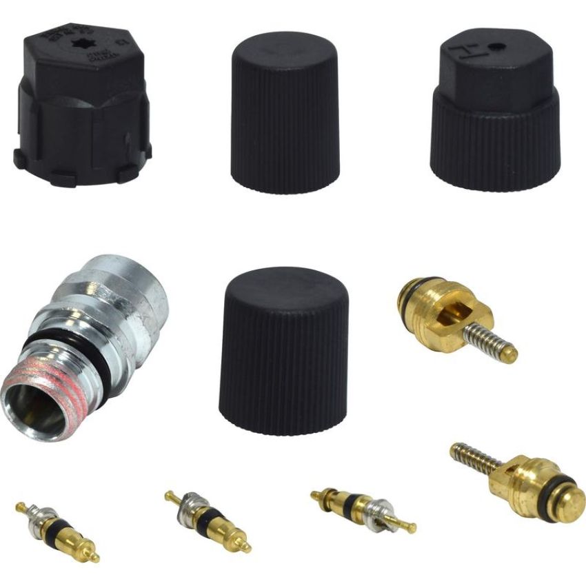 Universal Air Conditioning VC 2908C A/C System Valve Core and Cap Kit -- Valve and Cap Kit