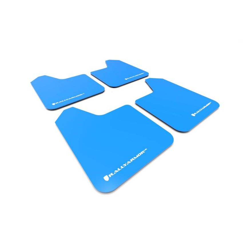 Rally Armor MF12-UR-BL/WH BlUE Mud Flap/White Logo