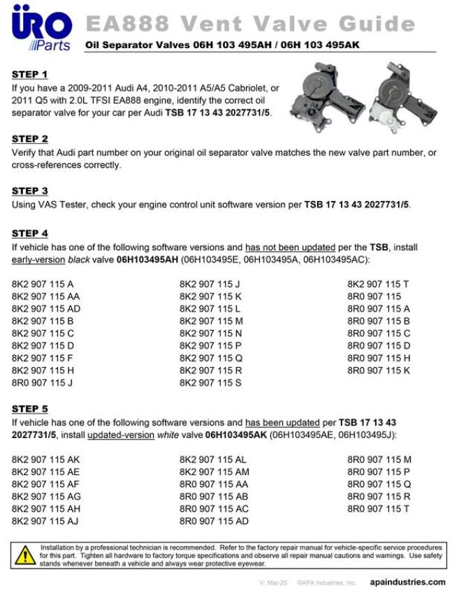 URO Parts 06H103495AK Oil Separator