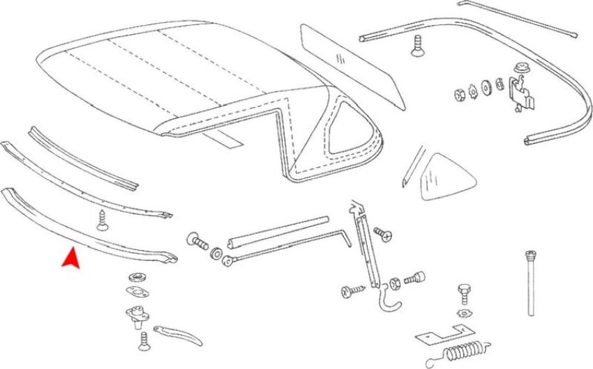 URO Parts 1077790022 Convertible Top Seal