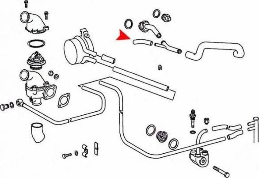 URO Parts 1142030182 Water Pump Bypass Hose