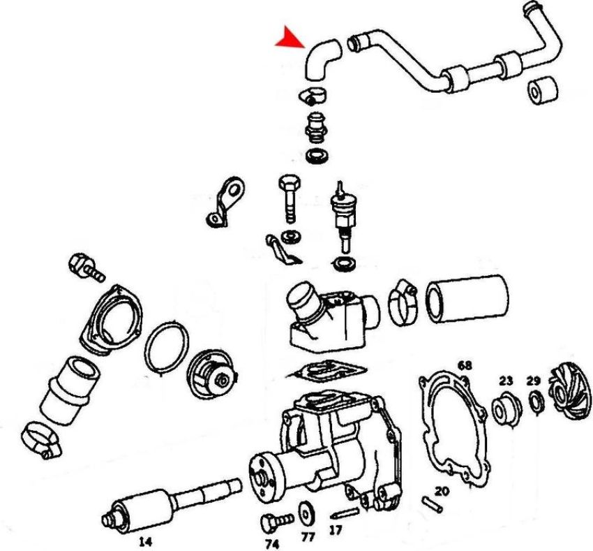 URO Parts 1162030282 Water Pump Return Hose