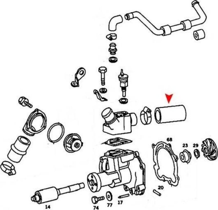 URO Parts 1162034082 Water Pump Return Hose