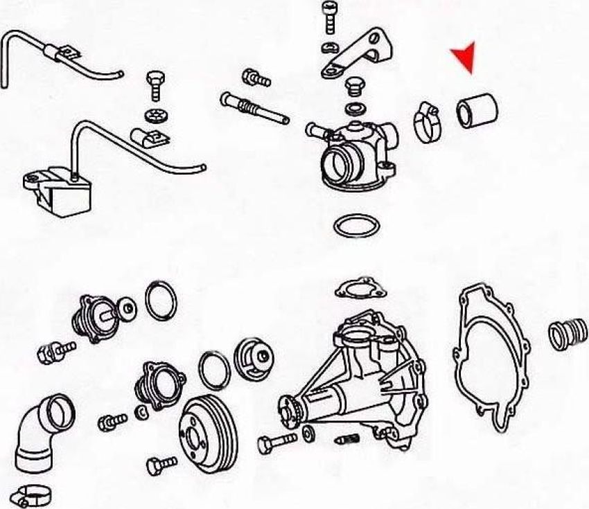 URO Parts 1192030382 Water Pump Hose