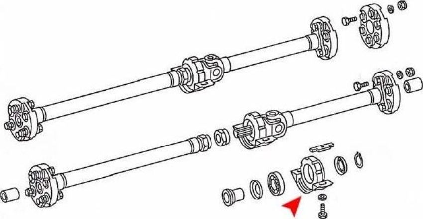 URO Parts 1234101081 Driveshaft Support w/ Bearing