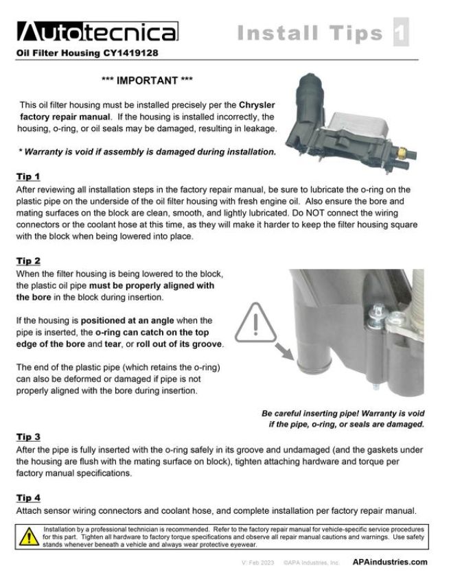 URO Parts CY1419128 Oil Filter Housing and Cooler Assembly