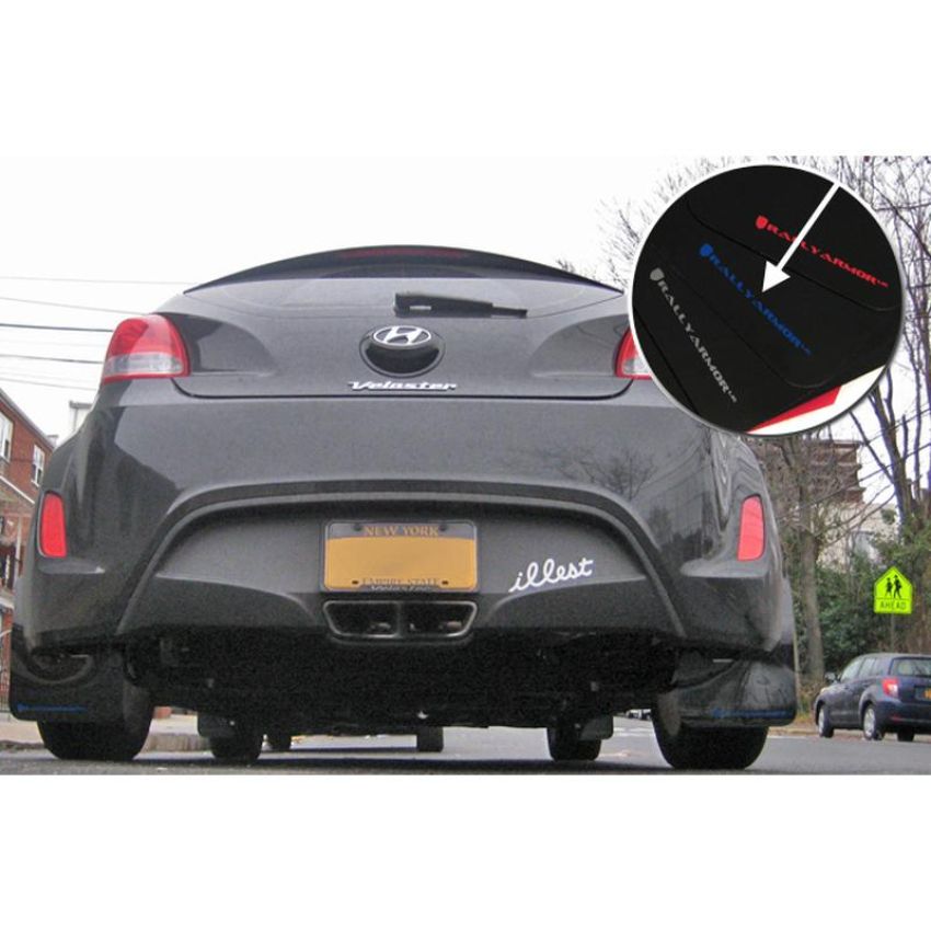 Rally Armor MF24-UR-BLK/BL Black Mud Flap/Blue Logo