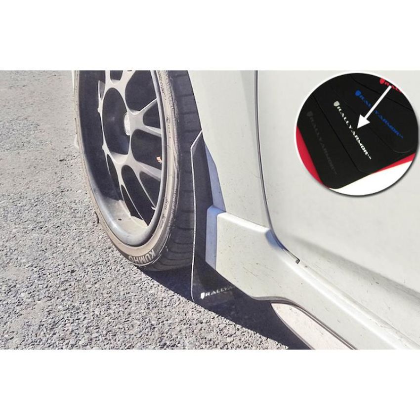 Rally Armor MF24-UR-BLK/WH Black Mud Flap/White Logo