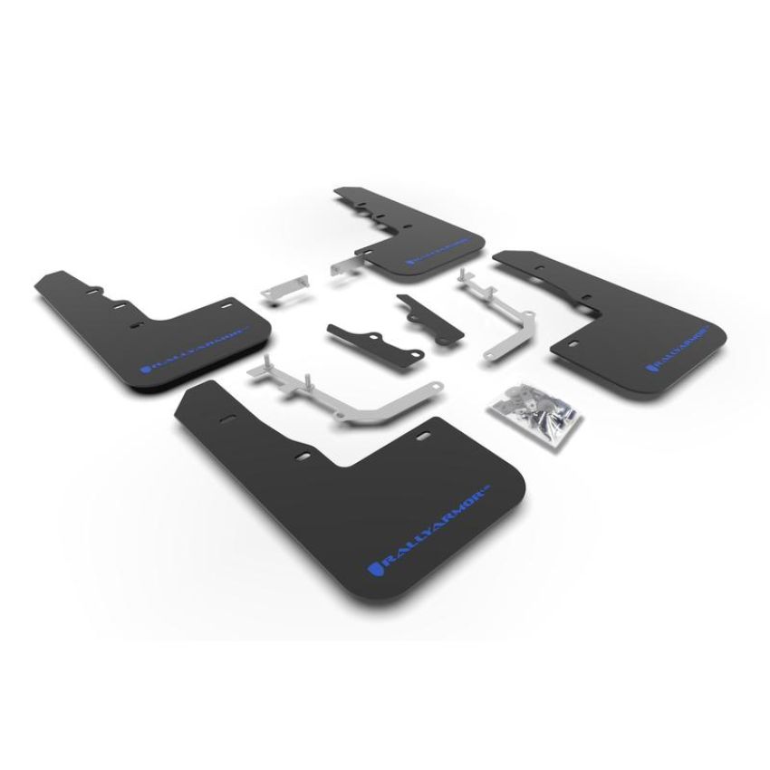 Rally Armor MF65-UR-BLK/BL Black Mud Flap/Blue Logo