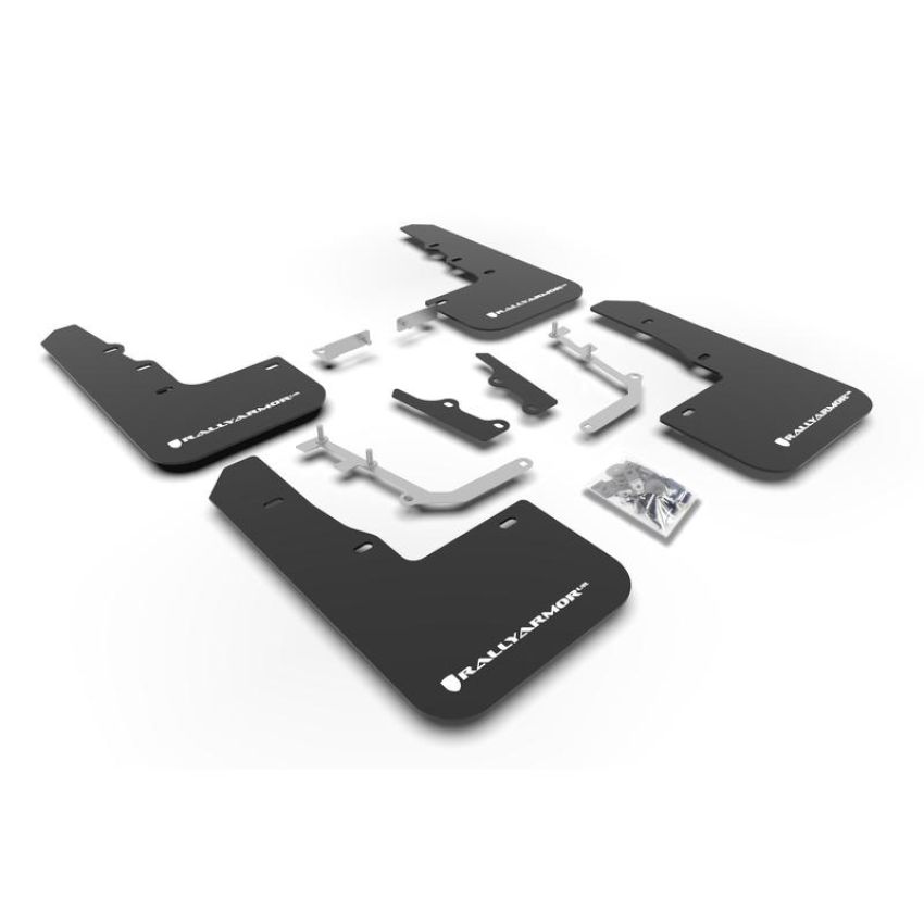 Rally Armor MF65-UR-BLK/WH Black Mud Flap/WhiteLogo