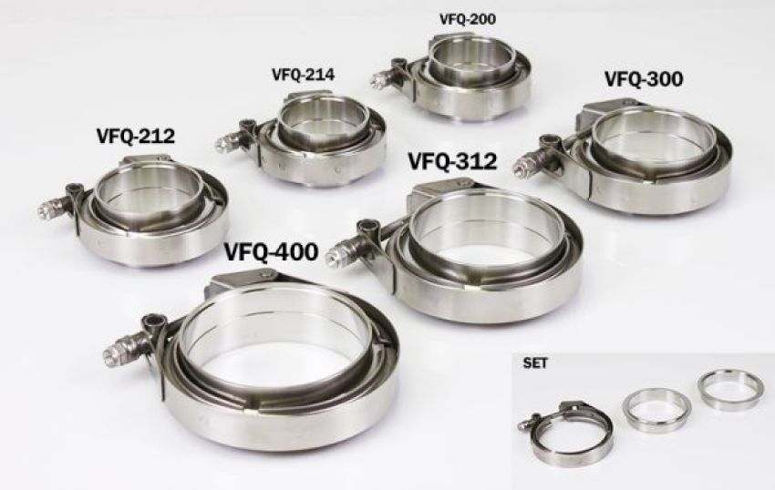 Different Trend 2.50″ 304 Stainless V Band Clamp Set 1 V-band Clamp & 2 V-band F VFQ-212