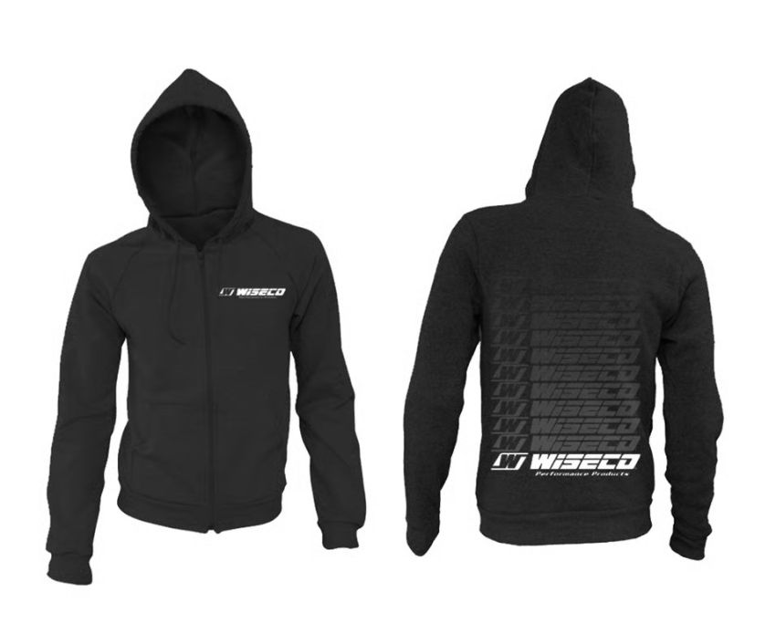 Wiseco W9004L Zip-up Hoodie Large White Ink