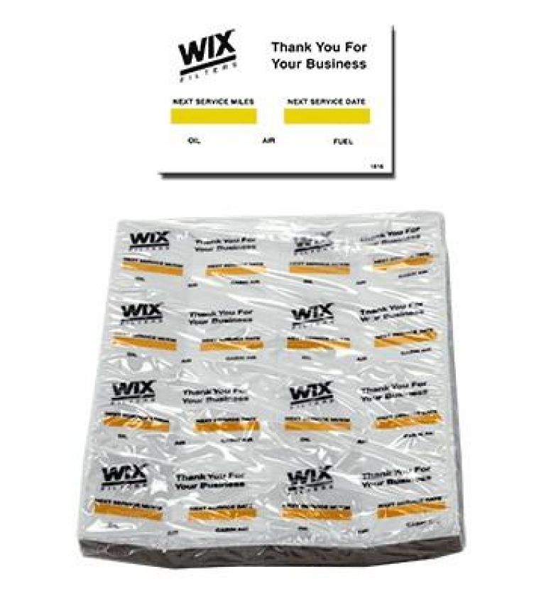 WIX FILTER WI1516 WIX Oil Change Decal