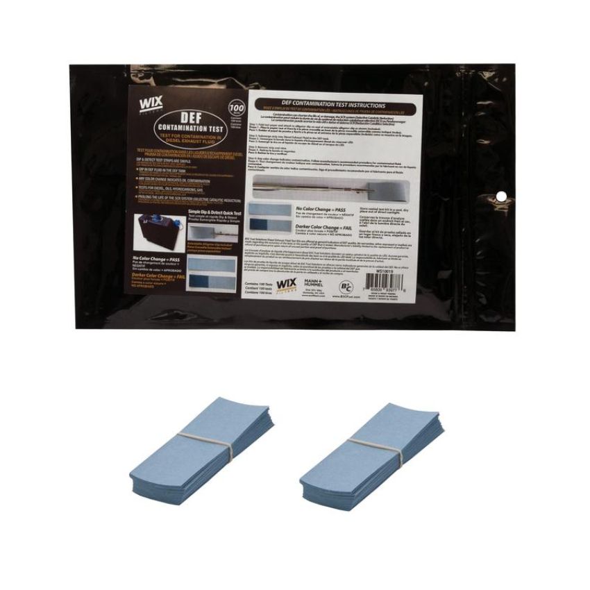 WIX FILTER WS10019 DEF test kit - contains 100 test strips that are dipped into diesel exhaust fluid to test for contamination - instructions provided
