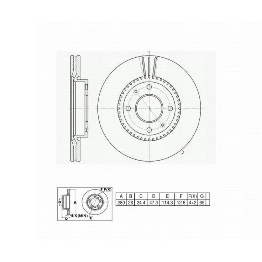 Winhere 662871 Brake Rotor