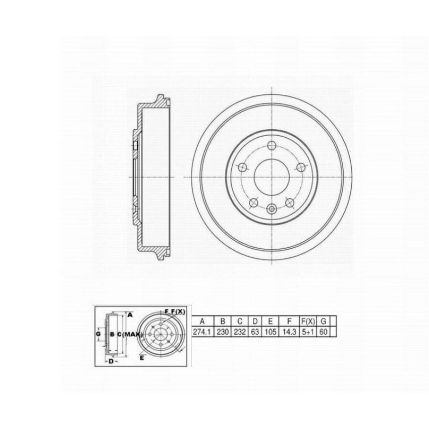 Winhere 666753 Brake Drum