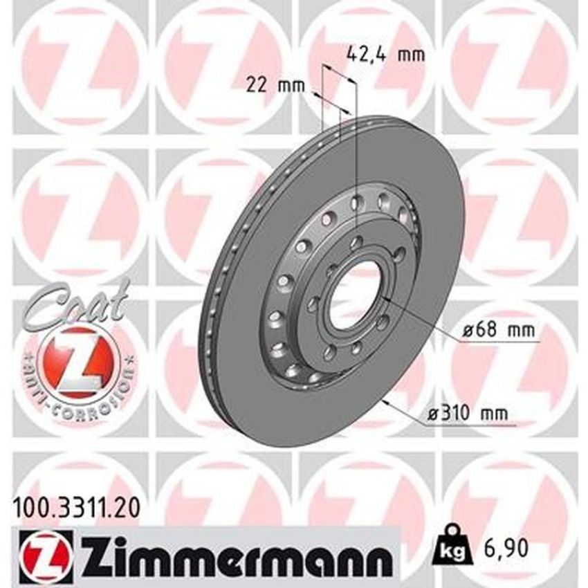ZIMMERMANN 100.3311.20 COAT Z Pack of 2