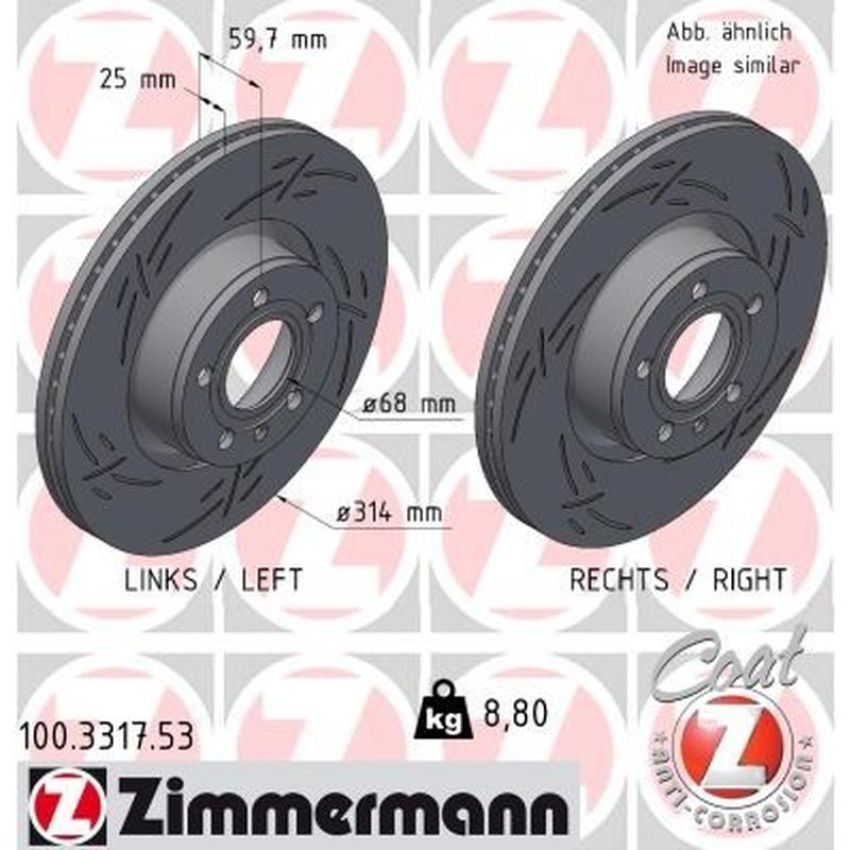 ZIMMERMANN 100.3317.53 BLACK Z Pack of 2