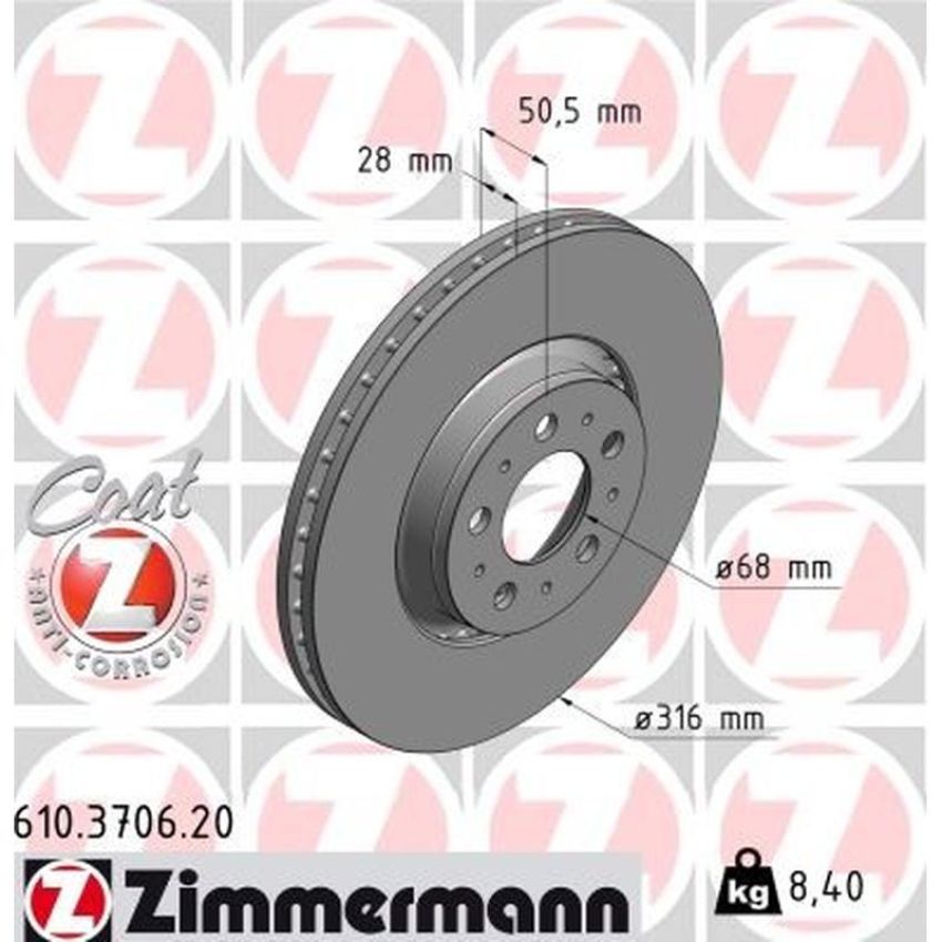 ZIMMERMANN 610.3706.20 COAT Z Pack of 2