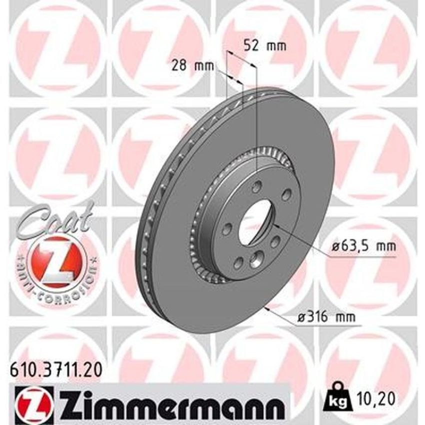 ZIMMERMANN 610.3711.20 COAT Z Pack of 2
