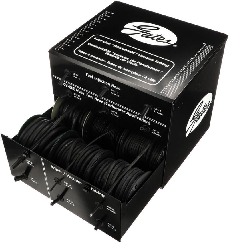 GATES 91184 Vacuum & Fuel Line Hose Merchandiser (w/ 12 Reel Assortment)