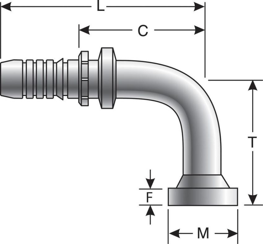 GATES G20314-2020 Code 61 O-Ring Flange - 90 Bent Tube (GlobalSpiral)