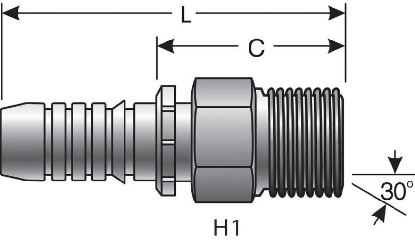 GATES G20810-1212 Male British Standard Pipe Parallel (GlobalSpiral)