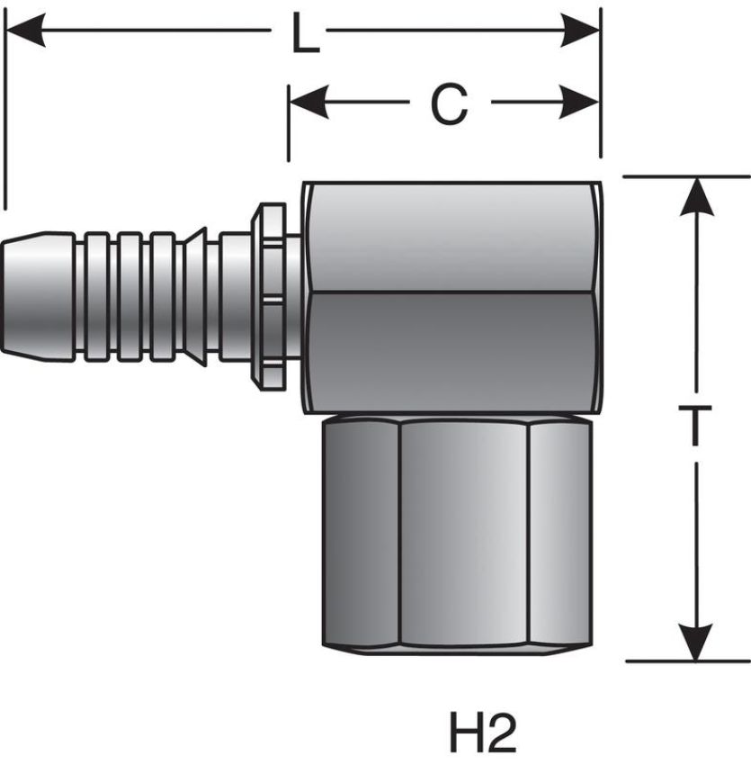 GATES G20845-1212 Female British Standard Parallel Pipe O-Ring Swivel - 90 Block (GlobalSpiral)