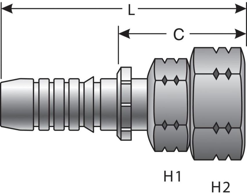 GATES G20910-0808 Female Komatsu Style Japanese Metric Swivel (GlobalSpiral)
