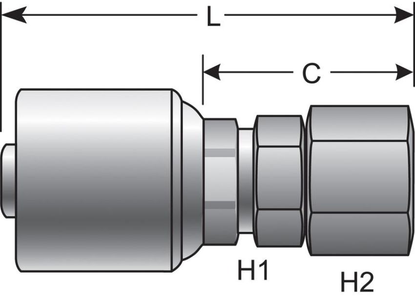 GATES G25170-0505 Female JIC 37 Flare Swivel (MegaCrimp)