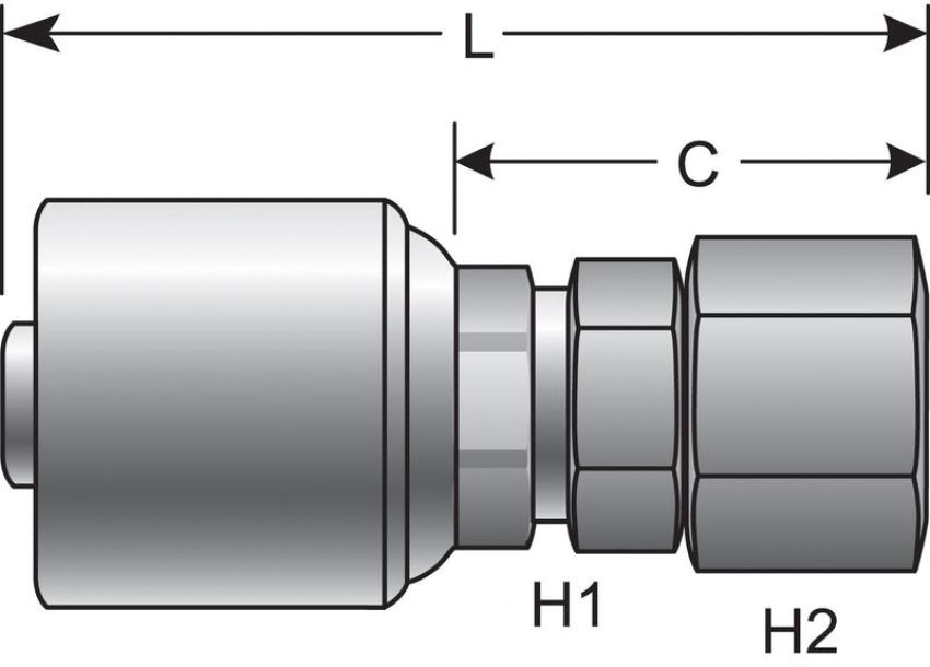 GATES G25170-0604 Female JIC 37 Flare Swivel (MegaCrimp)